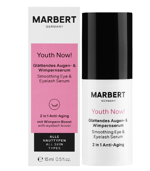 Marbert Smoothing Eye & Eyelash Serum Антивозрастная сыворотка 2 в 1 с укреплением ресниц 15 мл