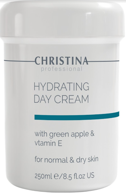 Christina Hydrating Day Cream Green Apple + Vitamin E  - Увлажняющий дневной крем с зеленым яблоком и витамином Е для нормальной и сухой кожи 250 мл