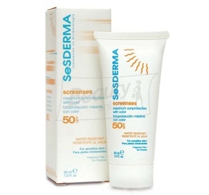 Sesderma SCREEN SES  Солнцезащитный крем с тональной основой СПФ 50+ 30 мл