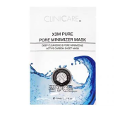 ClinicCare X3M PURE Pore Minimizer Mask Очищающая поросуживающая тканевая маска с активным карбоном 1 шт