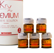 KRX Aesthetics PREMIUM UNDEREYE SOLUTION AMPOULE Гелевий бустер-концентрат з 10% Бета-глюканом та Матричними Пептидами для ліфтингу інтенсивного омолодження зони навколо очей 5 ампул х 1,5 мл