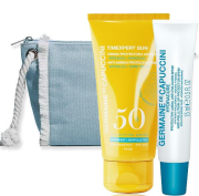 Germaine de Capuccini Набор для лица из 2 продуктов Timexpert Sun Anti-Age Prot Cream SPF50 Крем солнцезащитный антивозрастной для лица SPF50 50 мл + Hydracure Lip Protector SPF20 Увлажняющий бальзам для губ SPF20 15 мл + сумка