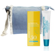  Germaine de Capuccini Набір для обличчя з 2 продуктів Timexpert Sun Anti-Age Protective Face Fluid SPF50 Сонцезахисна антивікова емульсія для обличчя SPF50 50 мл + Hydracure Lip Protector SPF20 Зволожуючий бальзам для губ SPF20 15 мл + сумка